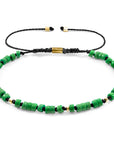 Green Turquoise Percy 9ct Yellow Gold and Stone SKINNY Macrame Bracelet