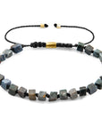 Blue Dumortierite Ralph 9ct Yellow Gold and Stone SKINNY Macrame Bracelet
