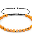 Orange Aventurine Ralph Silver and Stone SKINNY Macrame Bracelet