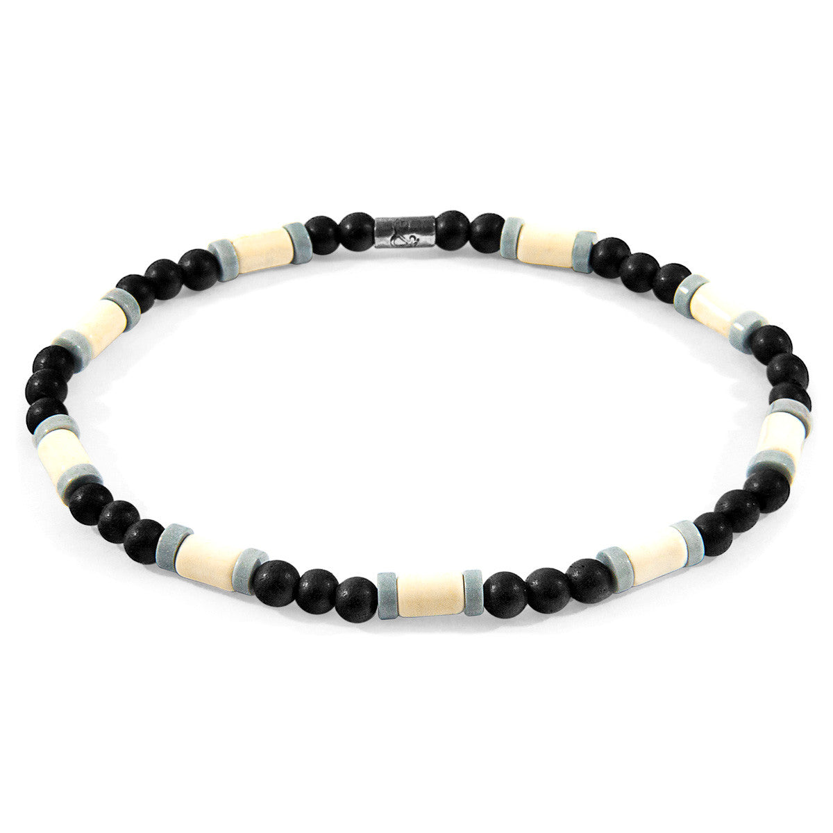 Off-White Turquoise, Grey Agate and Black Ebony Wood Samuel Silver and Stone SKINNY Bracelet