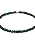 Black Turquoise, Green Agate and Black Ebony Wood Samuel Silver and Stone SKINNY Bracelet