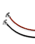 Midnight Black William Silver and Braided Leather SKINNY Bracelet