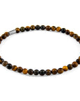 Brown Tigers Eye and Green Jade Walter Silver and Stone SKINNY Bracelet