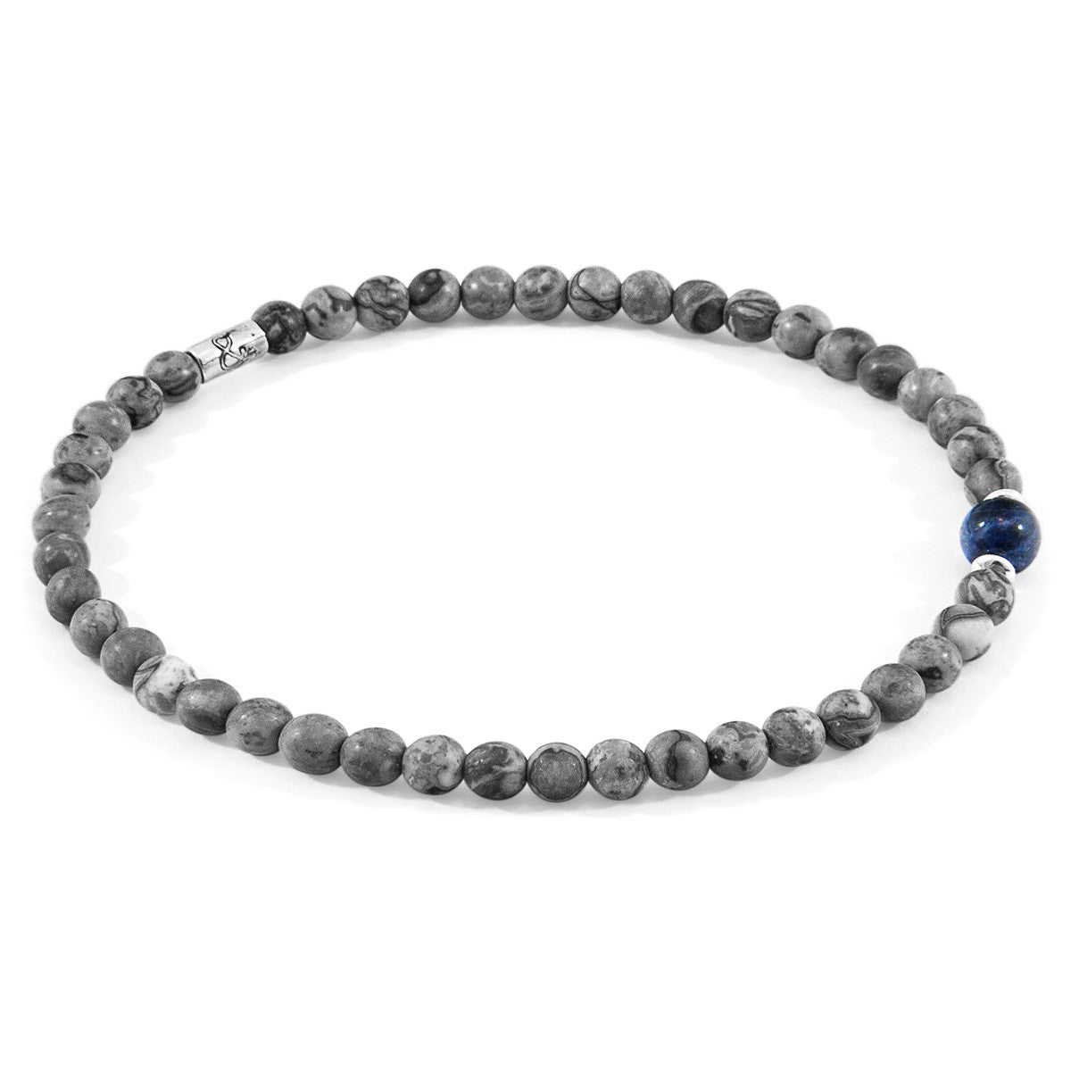 Grey Jasper and Blue Sodalite Walter Silver and Stone SKINNY Bracelet