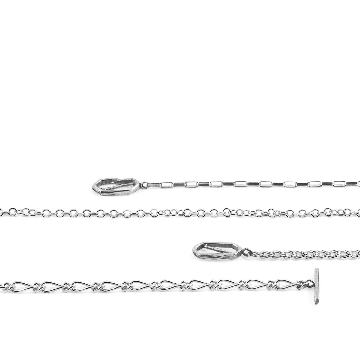 Florence Twist Silver Chain T-Bar Bracelet