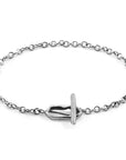Esther Twist Silver Chain T-Bar Bracelet
