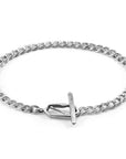 Florence Twist Silver Chain T-Bar Bracelet
