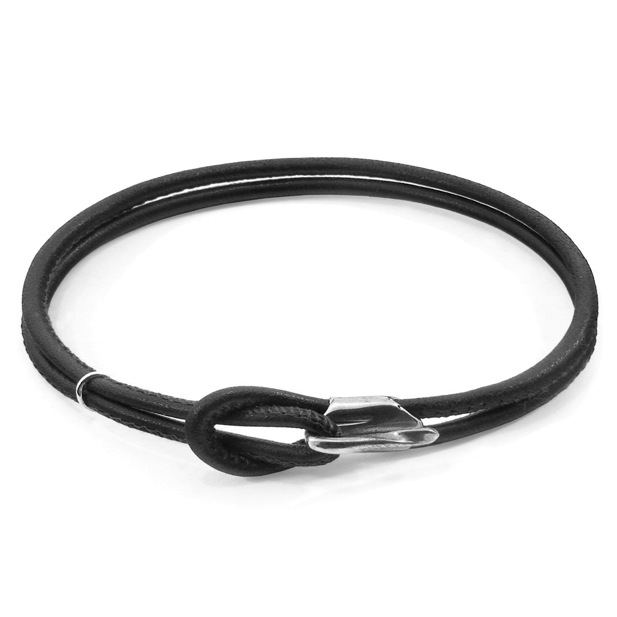 Raven Black Orla Silver and Nappa Leather Bracelet