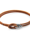 Light Brown Orla Silver and Nappa Leather Bracelet