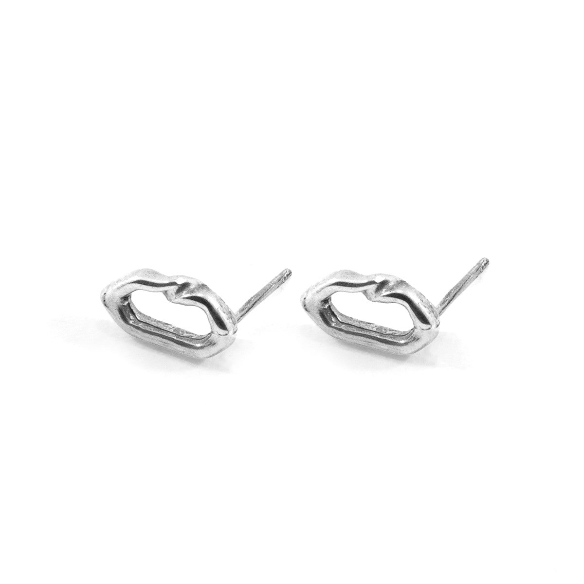 Thea Circle Twist Silver Earring Studs