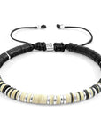 Off-White Kariba Silver and Vinyl Disc Macrame Bracelet