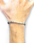 Off-White Kariba Silver and Vinyl Disc Macrame Bracelet
