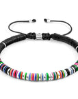 Multicoloured Kariba Silver and Vinyl Disc Macrame Bracelet