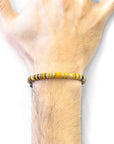 Orange Kariba Silver and Vinyl Disc Macrame Bracelet