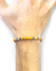 Orange Kivu Silver and Vinyl Disc Macrame Bracelet