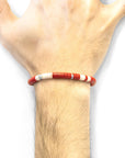 Red Malawi Silver and Vinyl Disc Bracelet