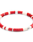 Red Malawi Silver and Vinyl Disc Bracelet