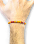Orange Malawi Silver and Vinyl Disc Bracelet
