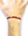 Red Nakuru Silver and Vinyl Disc Bracelet