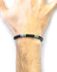 Black Nakuru Silver and Vinyl Disc Bracelet