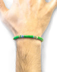 Green Nakuru Silver and Vinyl Disc Bracelet