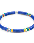 Blue Nakuru Silver and Vinyl Disc Bracelet