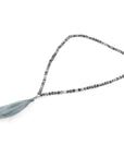 Grey Jasper Luke Silver, Stone and Cotton Voile SKINNY Necklace x Wrap Bracelet