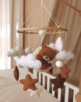Handmade Sleeping Teddy baby mobile-3