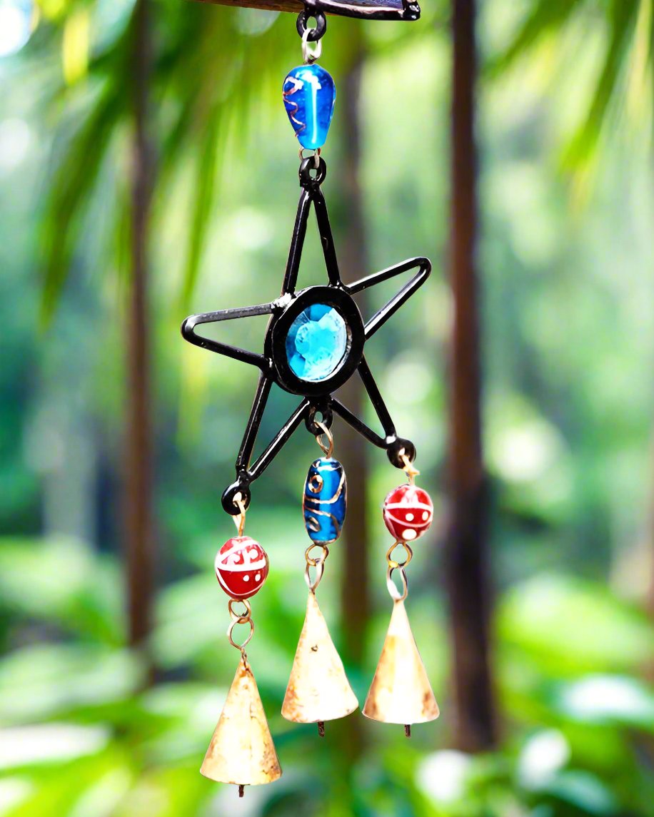 Celestial Sun and Moon Chime with  Beads-2