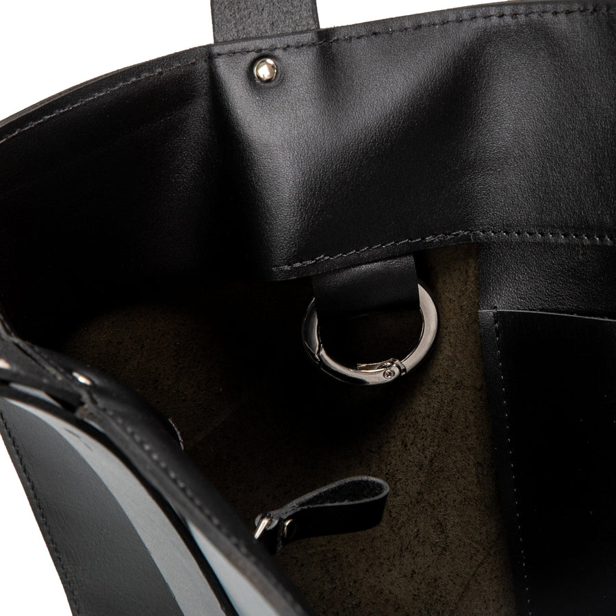 Large Handbag Adele - Genuine Black Leather