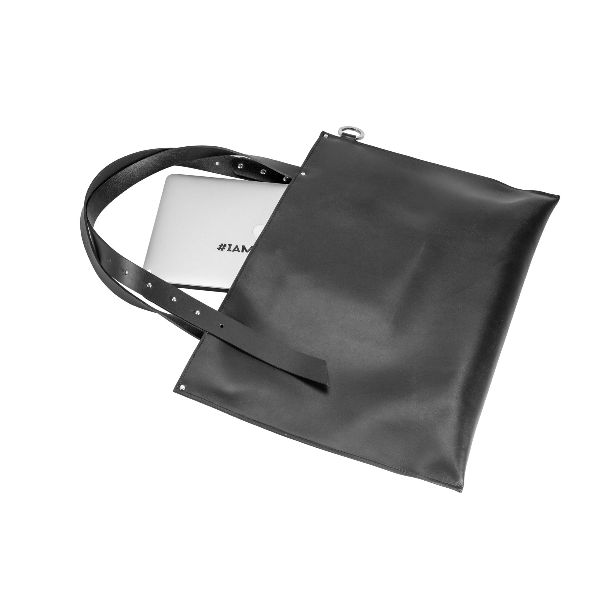 Large Black Leather Adele Handbag