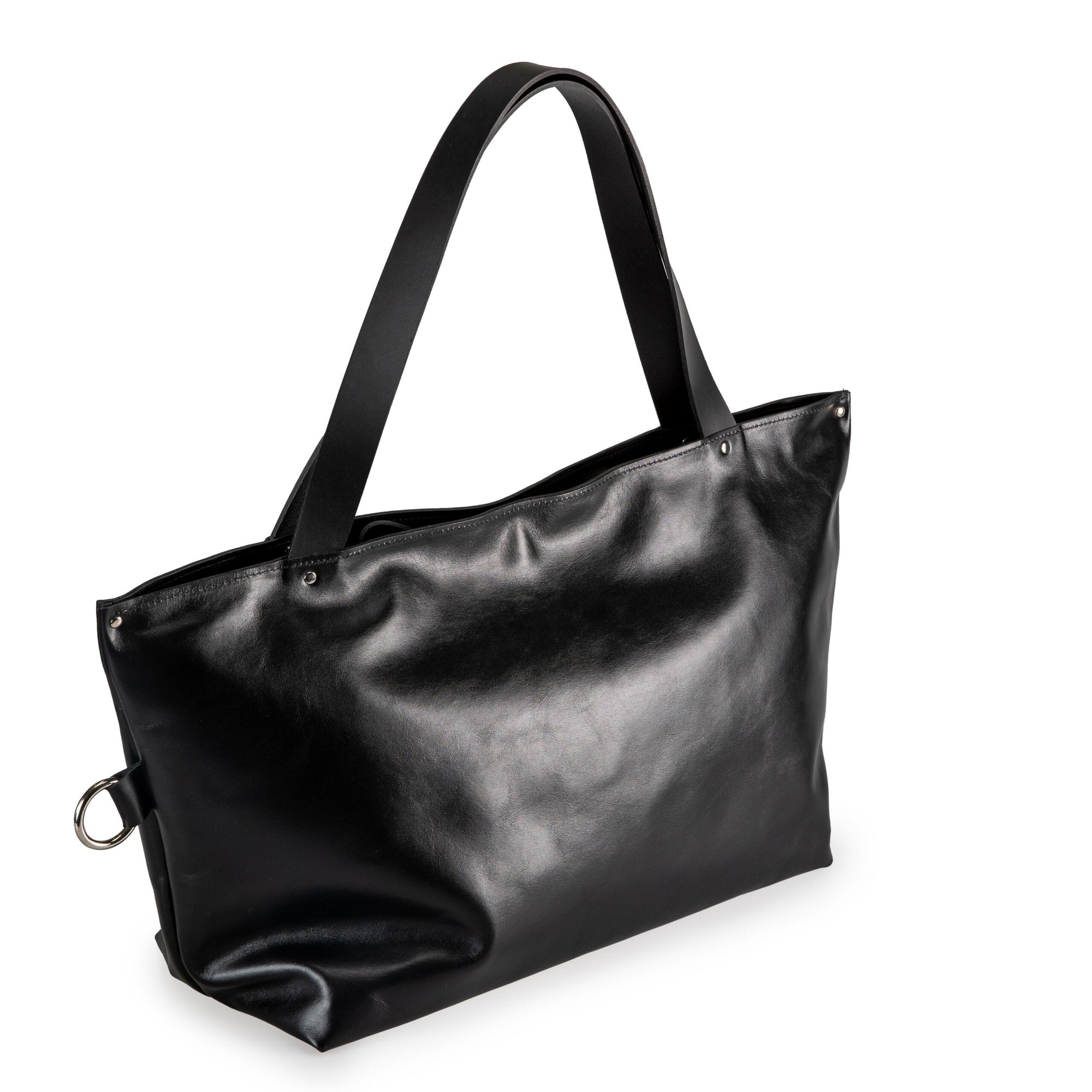 Large Soft Leather Handbag in Black