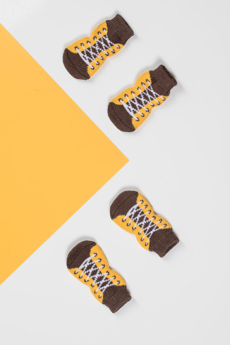Premium non-slip dog socks, paw protectors for clean dry paws, pack of 3 with pumpkin sneakers heart designs by Body and I at brixbailey.com