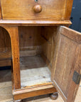 Antique Pine Pedestal Desk Dressing Table with Cupboards & Drawers