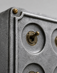 4 Gang 2 Way Solid Cast Metal Conduit Light Toggle Switch | Surface Mounted