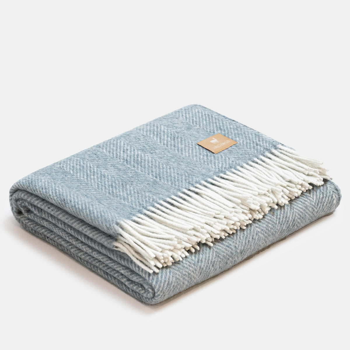Natural Alpaca Wool Throw Classic Fishbone