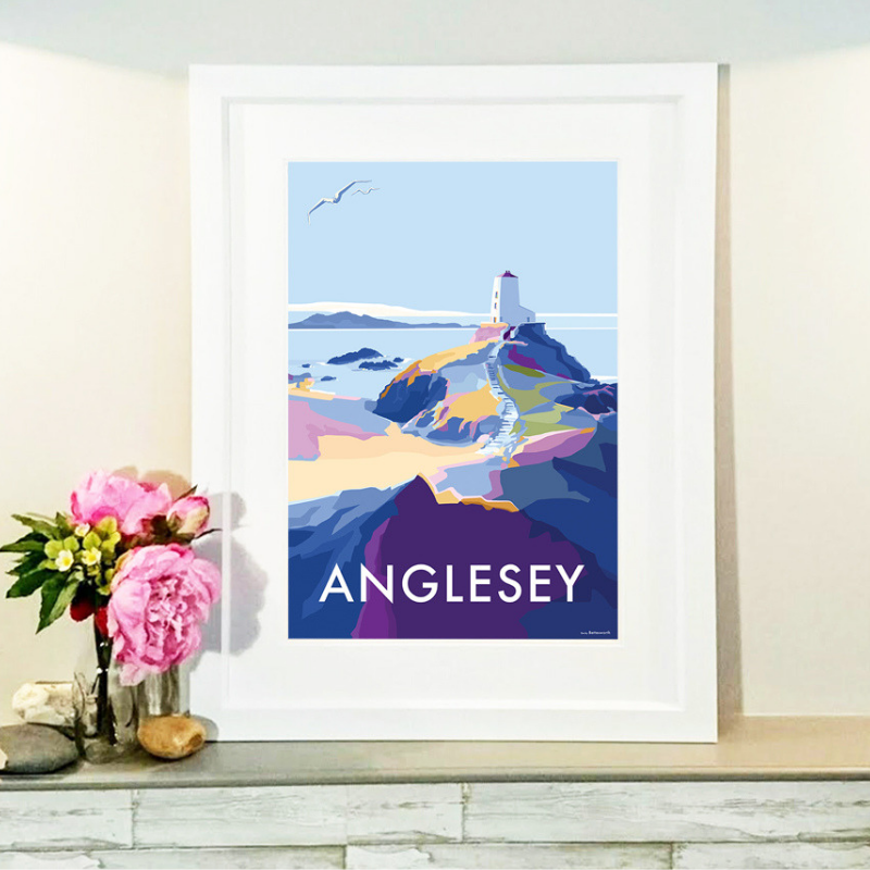 Anglesey Vintage Seaside Travel Poster