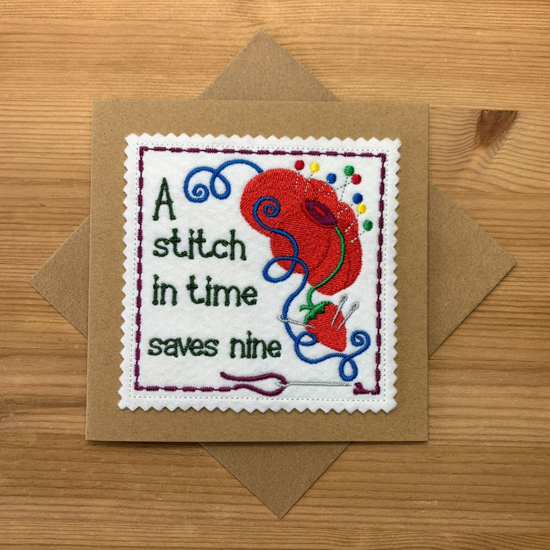 A stitch in time saves nine card