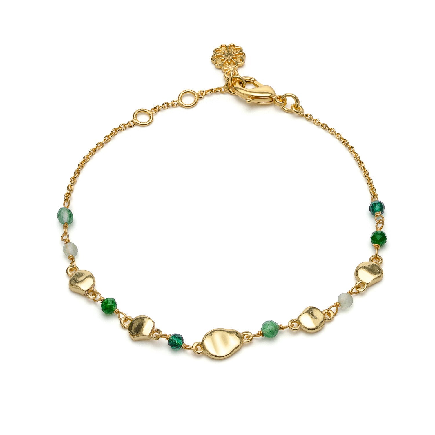 Sofia Nugget Bracelet  Green Hydro, Green Jade, Prehnite &amp; Green Aventurine