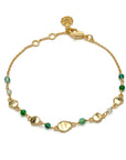 Sofia Nugget Bracelet  Green Hydro, Green Jade, Prehnite & Green Aventurine