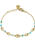 Sofia Nugget Bracelet in Amazonite, Apatite, Turquoise and Green White Jade