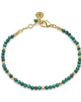 Malachite and Gold Bead Bracelet Handcrafted