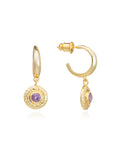 Luna Gemstone Hoops Amethyst