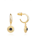 Luna Gemstone Hoops Black Onyx
