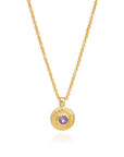 Luna Single Disc Pendant Necklace: Amethyst