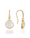 Charis Round Moonstone Drop Earrings