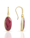 Oval Ruby Drop Earrings in 22 Karat Gold