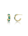 Chunky Huggie Hoops Green Onyx