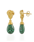 Knot Drop Gemstone Earrings Malachite