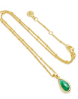 Simi Teardrop Gemstone Pendant with Green Onyx